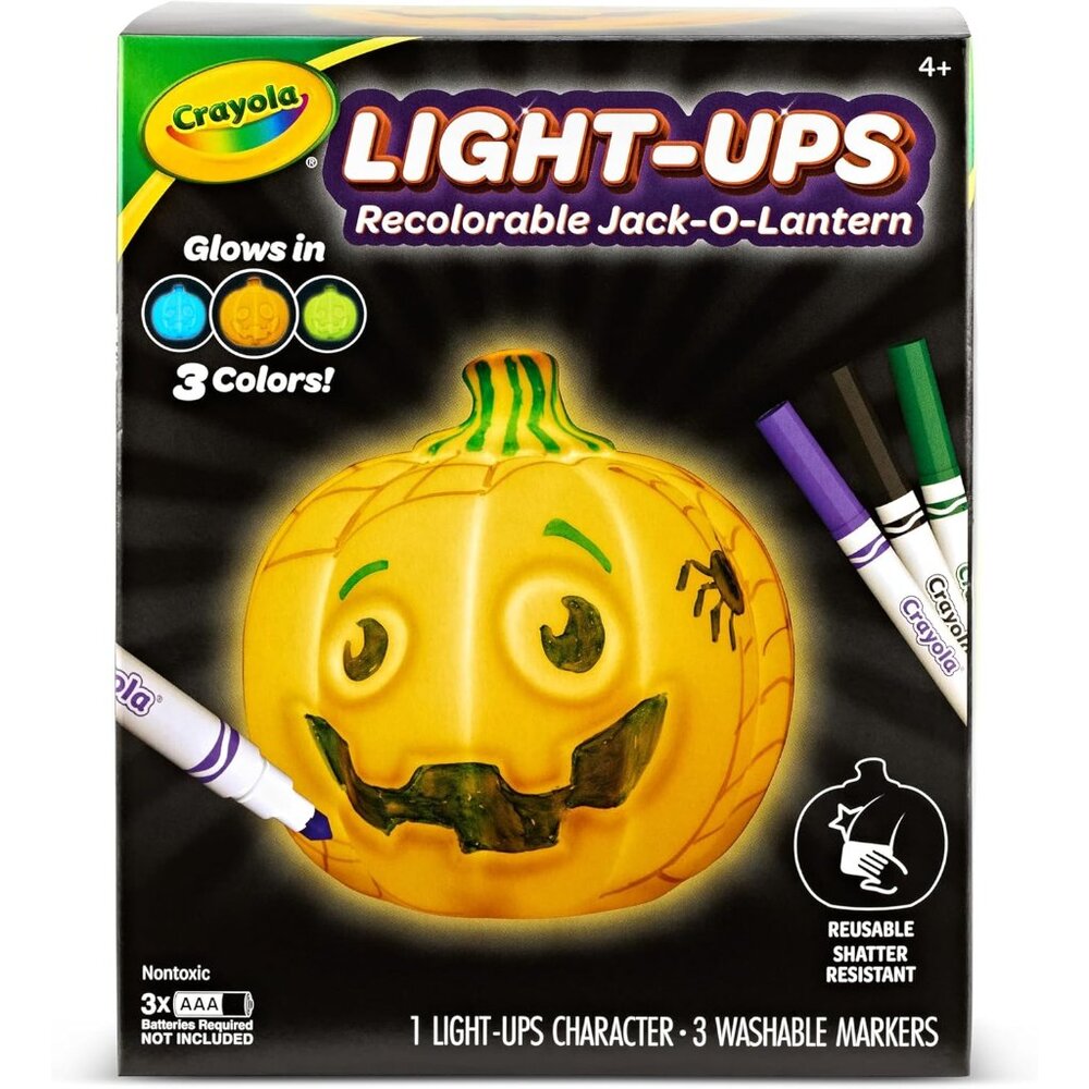 Light-Ups - Jack-O-Lantern, Reusable Light Up Pumpkin Toy, Halloween Craft, Cute